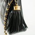 Chanel Matelasse Patent Leather Black Tassel Shoulder Bag #4750 by Bolt Boutique