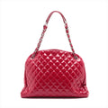 Chanel Matelasse Patent Leather Chain Tote Bag Red Silver Metal Fittings 15XXXXXX #1925 by Bolt Boutique