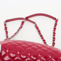 Chanel Matelasse Patent Leather Chain Tote Bag Red Silver Metal Fittings 15XXXXXX #1925 by Bolt Boutique