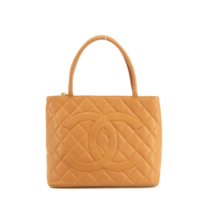 Chanel Matelasse Quilted Brown Caviar Skin Medallion Reprint Tote Bag #4731 by Bolt Boutique