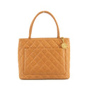 Chanel Matelasse Quilted Brown Caviar Skin Medallion Reprint Tote Bag #4731 by Bolt Boutique