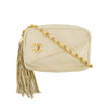 Chanel Matelasse Quilted Lambskin Beige Tassel Camera Shoulder Bag #3770