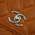 Chanel Matelasse Single Flap 30 Silver Chain Brown Caviar Skin 19 Series #2616 by Bolt Boutique