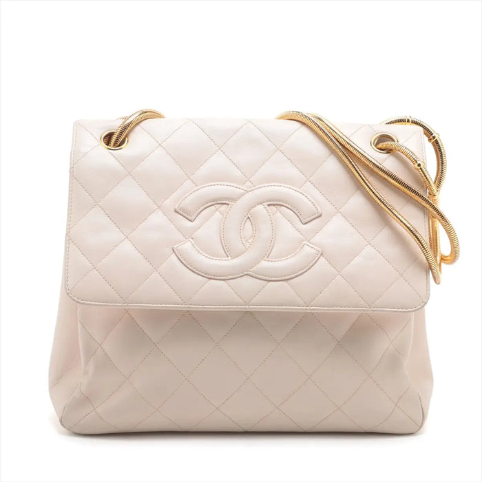 Chanel Matelasse Timeless CC Lambskin Shoulder Bag Light Pink Gold Metal Fittings 4 Series #2597 by Bolt Boutique