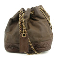 Chanel Matlasse Brown Bucket Bag Canvas / Lambskin Shoulder Bag by Bolt Boutique