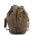 Chanel Matlasse Brown Bucket Bag Canvas / Lambskin Shoulder Bag by Bolt Boutique