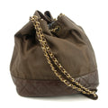 Chanel Matlasse Brown Bucket Bag Canvas / Lambskin Shoulder Bag by Bolt Boutique
