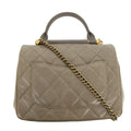 Chanel Medium Dark Grey Quilted Glazing Calfskin Top Handle 23 Series - #2675 by Bolt Boutique