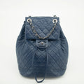 Chanel Navy Blue Matelasse Caviar Skin Backpack #1302 by Bolt Boutique