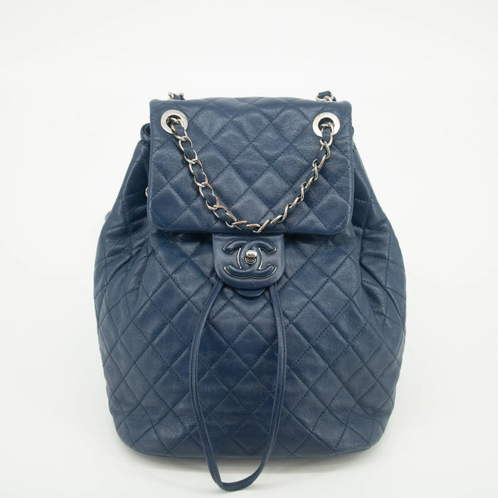 Chanel Navy Blue Matelasse Caviar Skin Backpack #1302 by Bolt Boutique