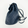Chanel Navy Blue Matelasse Caviar Skin Backpack #1302 by Bolt Boutique