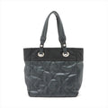 Chanel Paris Biarritz PM Coating Canvas Tote bag Black Silver Metal Fittings 12234711 #2484 by Bolt Boutique