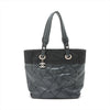 Chanel Paris Biarritz PM Coating Canvas Tote bag Black Silver Metal Fittings 12234711 #2484