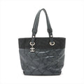 Chanel Paris Biarritz PM Coating Canvas Tote bag Black Silver Metal Fittings 12234711 #2484 by Bolt Boutique