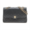 Chanel Paris Limited Matelasse Lambskin Double Flap Double Chain Black Gold Metal Fittings 0 Series #2515 by Bolt Boutique