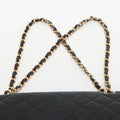 Chanel Paris Limited Matelasse Lambskin Double Flap Double Chain Black Gold Metal Fittings 0 Series #2515 by Bolt Boutique
