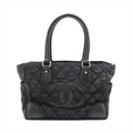 Chanel Paris New York Line Nylon &amp; Leather Tote Bag Black Silver Metal Fittings 10 Series #2881 by Bolt Boutique