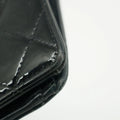 Chanel Patent Leather Black Matelasse Quilted Long Bifold Wallet #3735 by Bolt Boutique