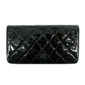 Chanel Patent Leather Black Matelasse Quilted Long Bifold Wallet #3735 by Bolt Boutique