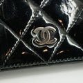 Chanel Patent Leather Black Matelasse Quilted Long Bifold Wallet #3735 by Bolt Boutique