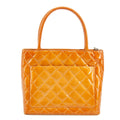 Chanel Patent Leather Orange Medallion Reprint Tote Bag 6 Series #2816 by Bolt Boutique