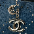 Chanel Perforated Caviar Skin Leather Tote Bag Blue 23 Series #2626 by Bolt Boutique