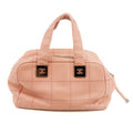 Chanel Pink Coco Mark Chocolate Bar Caviar Skin Tote Bag #2944 by Bolt Boutique