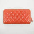 Chanel Pink Coco Mark Matelasse Patent Leather Round Zipper Long Wallet #2631 by Bolt Boutique
