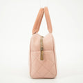 Chanel Pink Matlasse Caviar Skin Mini Boston Bag Handbag #2557 by Bolt Boutique
