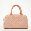Chanel Pink Matlasse Caviar Skin Mini Boston Bag Handbag #2557 by Bolt Boutique
