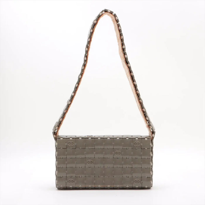 Chanel Puzzle Shoulder bag Gray Plastic x Fabric Fittings 6 Series #2521 by Bolt Boutique