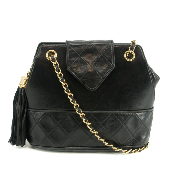 Chanel Quilted CC Lambskin GHW CC Shoulder Bag Black #3638 by Bolt Boutique