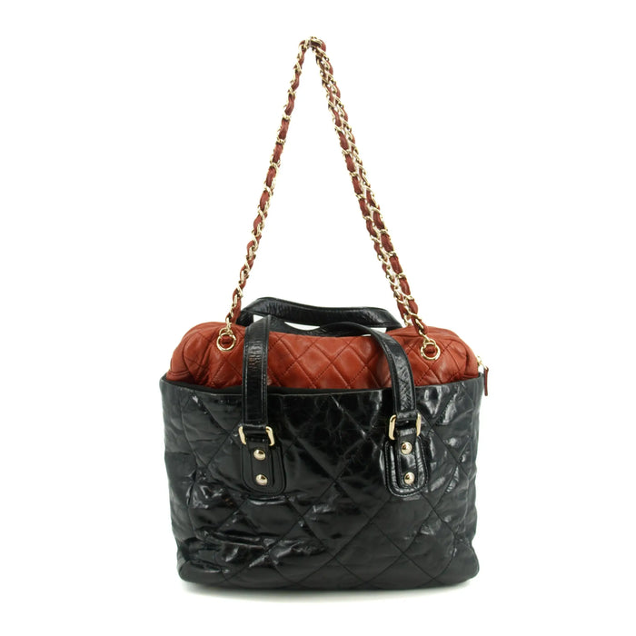 Chanel Quilted Glazed Leather Black / Red 2Way Shoulder Bag #3634 by Bolt Boutique