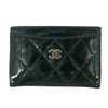 Chanel Quilted Patent Leaher Black Card Case #5869