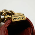 Chanel Red Lambskin Boy Shoulder Bag Series 15 -SKU #3335 by Bolt Boutique