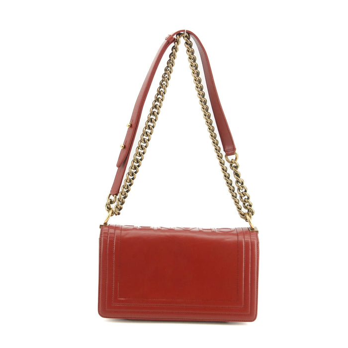 Chanel Red Lambskin Boy Shoulder Bag Series 15 -SKU #3335 by Bolt Boutique