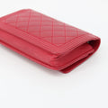 Chanel Red Matelasse Leather Boy Wallet On Chain Crossbody #1510 by Bolt Boutique
