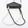 Chanel V Stitch Lambskin Shoulder bag White x navy Gold Metal Fittings #2489 by Bolt Boutique
