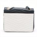 Chanel V Stitch Lambskin Shoulder bag White x navy Gold Metal Fittings #2489 by Bolt Boutique