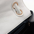 Chanel V Stitch Lambskin Shoulder bag White x navy Gold Metal Fittings #2489 by Bolt Boutique