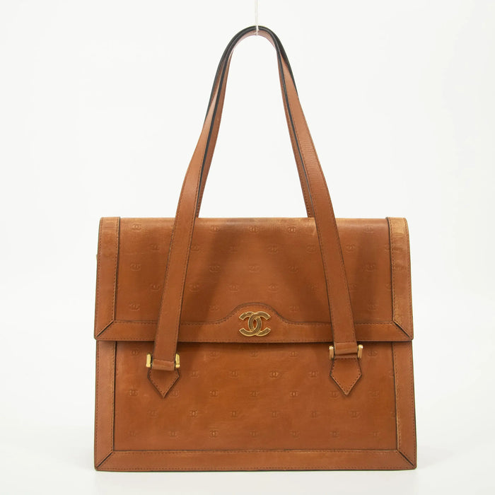 Chanel Vintage CC Brown Leather Shoulder Bag #2537 by Bolt Boutique
