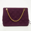 Chanel Vintage Purple Cotton Kisslock Shoulder Bag-#2533 by Bolt Boutique
