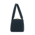 Chanel Vintage Satin CC Blue Kisslock Shoulder Bag #3768 by Bolt Boutique