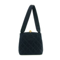 Chanel Vintage Satin CC Blue Kisslock Shoulder Bag #3768 by Bolt Boutique