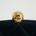 Chanel Vintage Satin CC Blue Kisslock Shoulder Bag #3768 by Bolt Boutique