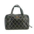 Chanel Wild Stitch CC Coco Mark Black Quilted Hand Bag #2704 by Bolt Boutique
