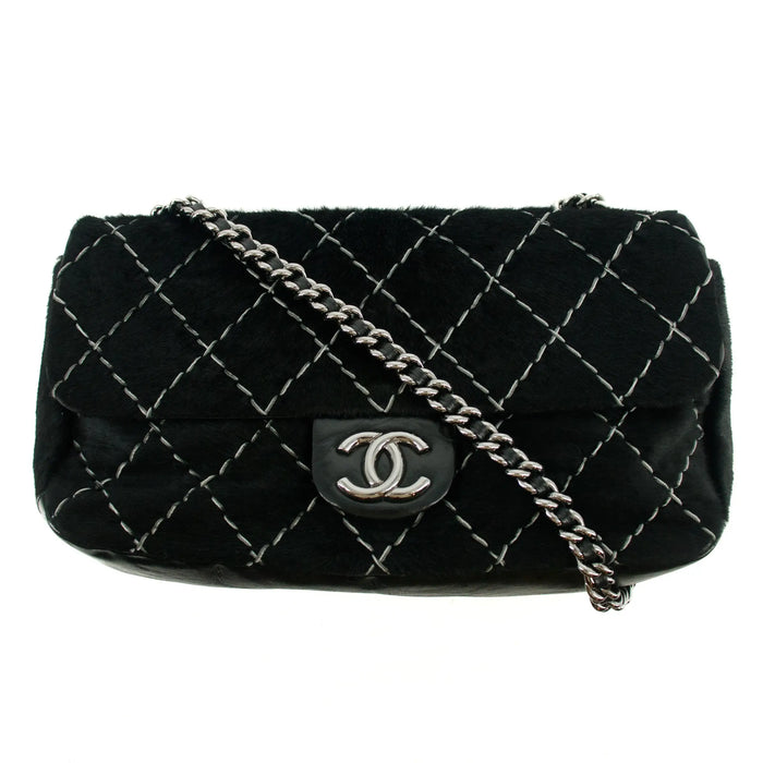 Chanel Wild Stitch Harako Flap Shoulder Bag 13 Series Black #2686 by Bolt Boutique