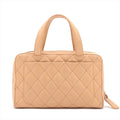 Chanel Wild Stitch Lambskin Top Handle Bowler Bag Beige Gold Metal Fittings 7 Series #2595 by Bolt Boutique
