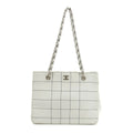 Chanel Wild Stitch White Lambskin Chocolate Bar Shoulder Bag #3640 by Bolt Boutique