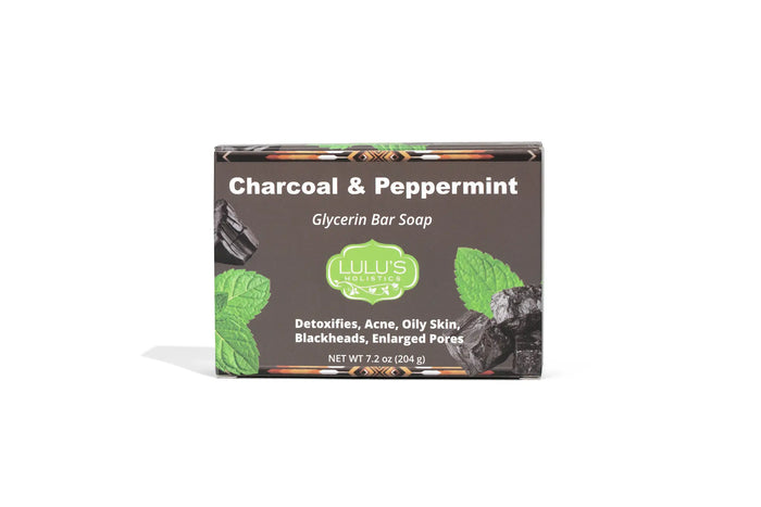Charcoal & Peppermint Glycerin Bar Soap – Purifying Cleanse by Lulu’s Holistics